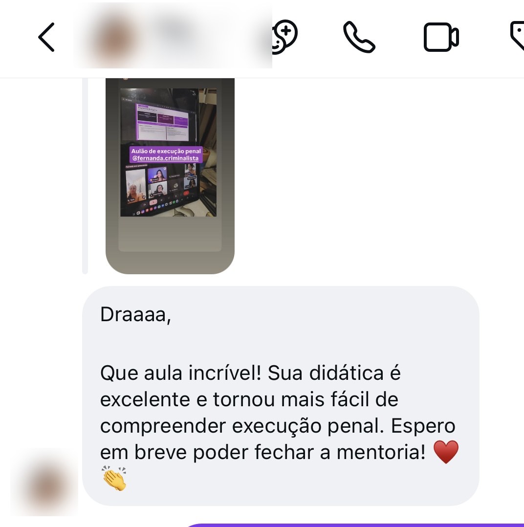 Depoimento real: didática excelente, execução penal mais fácil de compreender