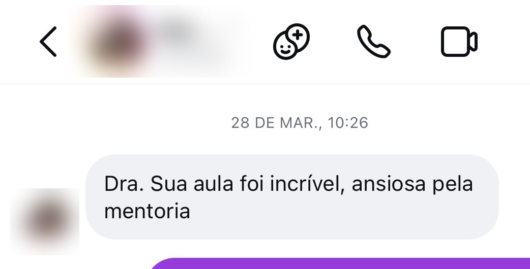 Depoimento real: aula incrível, ansiosa pela mentoria
